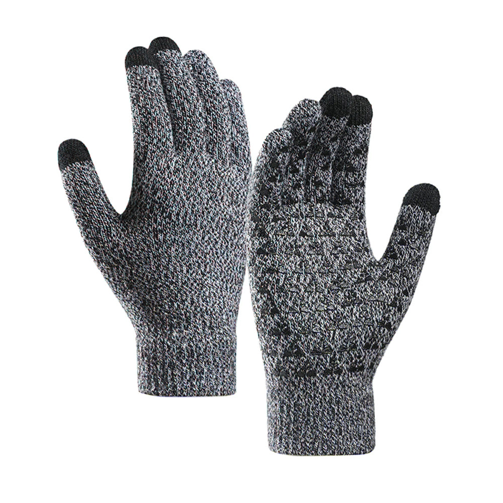 Iwarm ST0018 Touchscreen Winter Gloves, Size 23cm, Black Gray