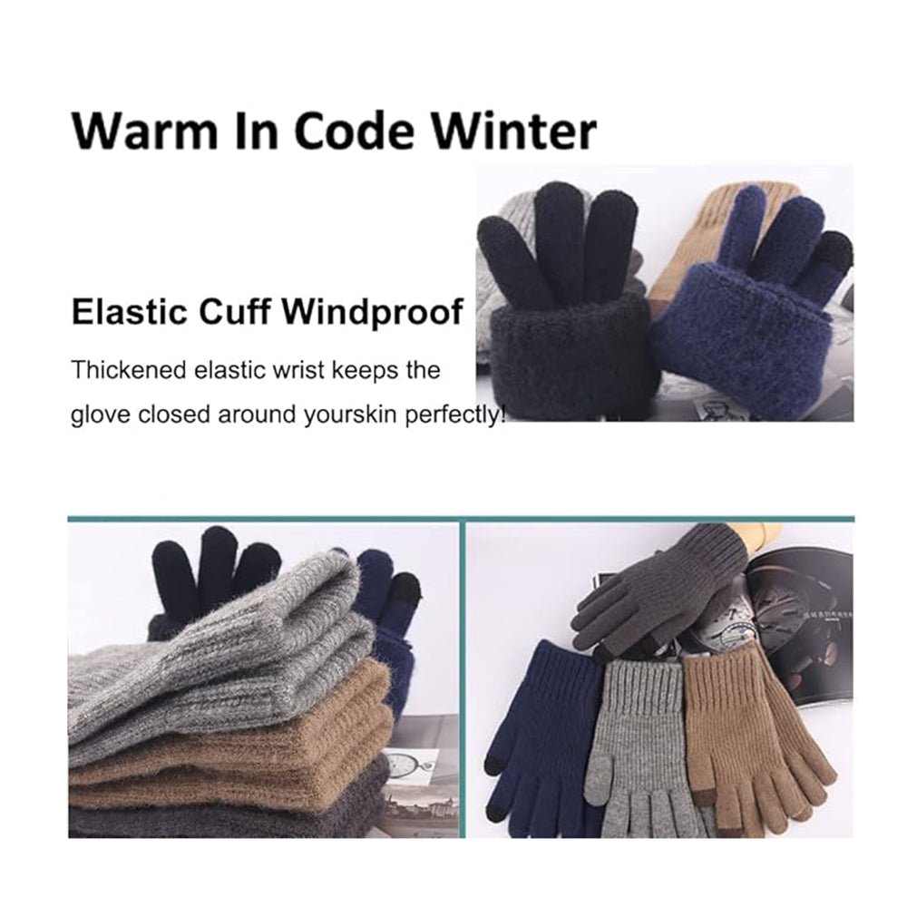 Unisex Winter Touchscreen Gloves Techsuit ST0012, Size 22cm, Light Gray