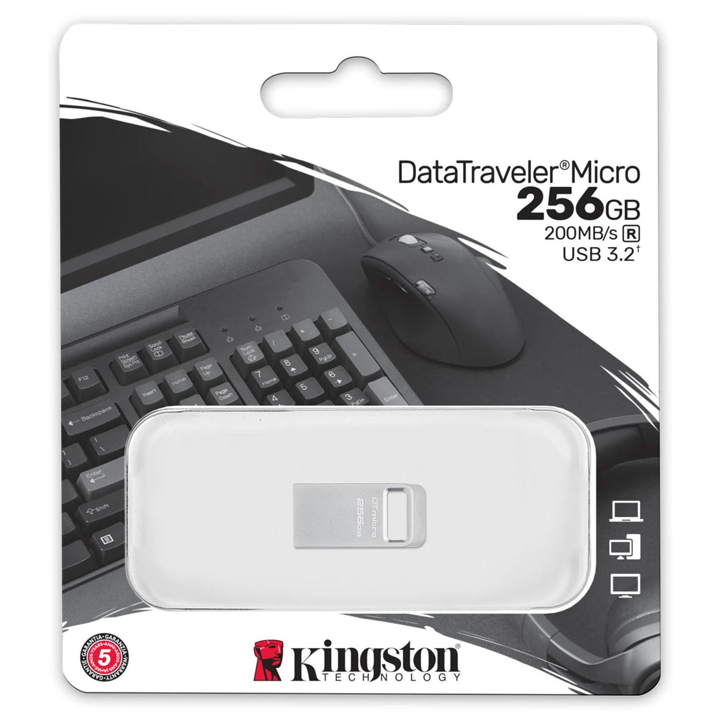 Kingston Micro G2 USB-A 3.2 External Memory USB-A 3.2, 256Gb DTMC3G2/256GB