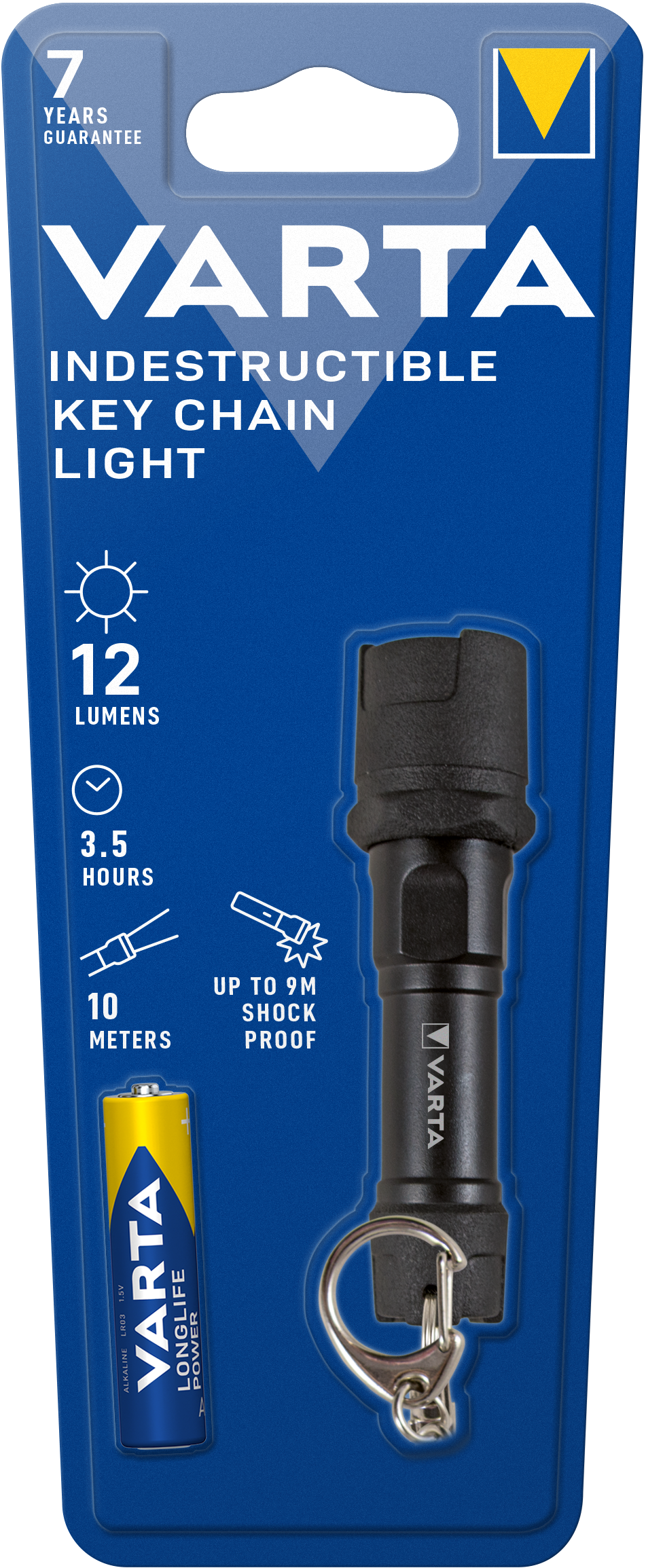 Varta INDESTRUCTIBLE LED Flashlight, 12lm, IPX4