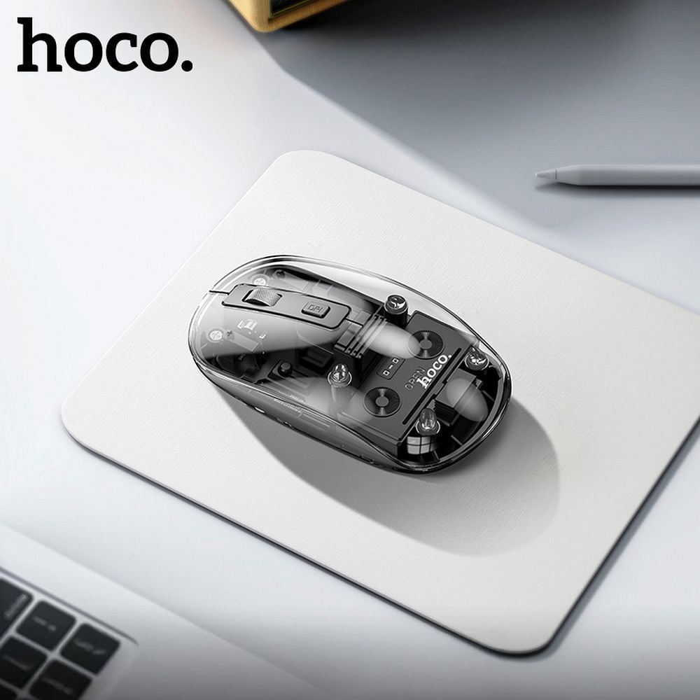 HOCO GM29 Wireless Mouse, 1600DPI, BT / Wi-Fi, Black