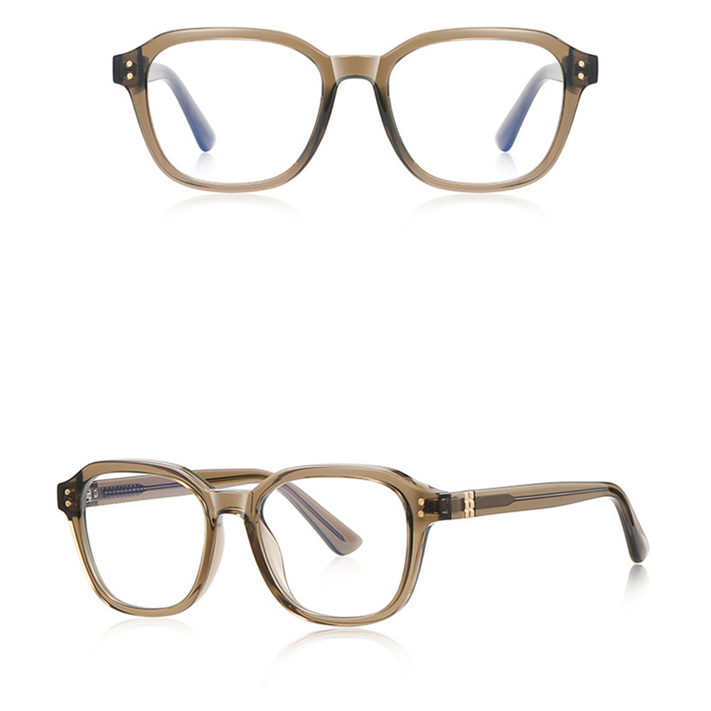 Techsuit 2227 Men's Computer Glasses, Anti-Blue Light, Light Brown