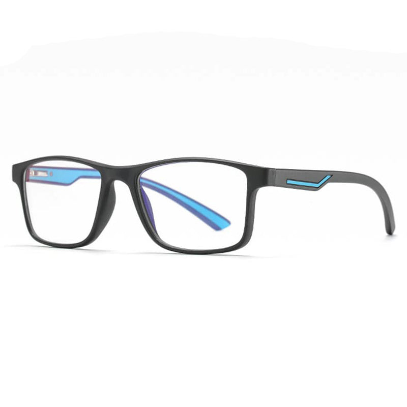 Men's Techsuit F2388 Computer Glasses, Anti-Blue Light, Black Blue