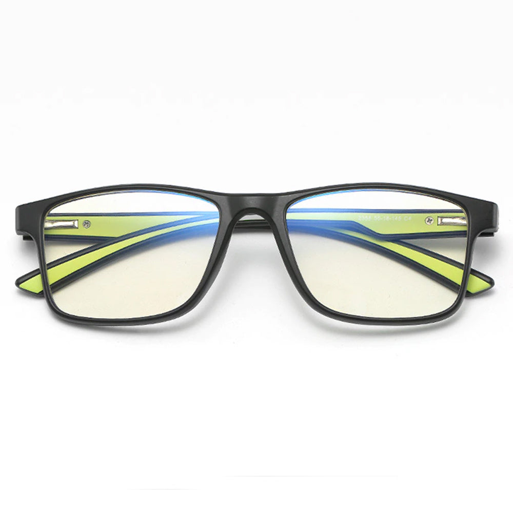 Men's Techsuit F2388 Computer Glasses, Anti-Blue Light, Black Green