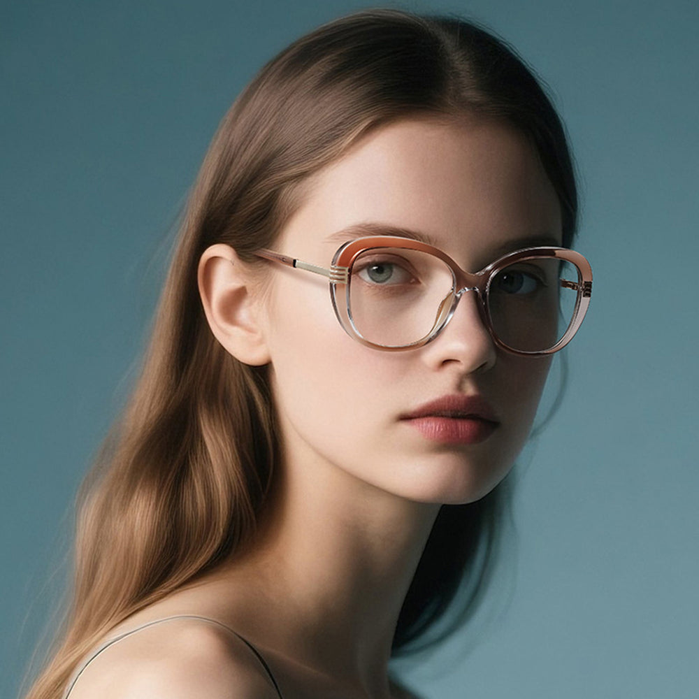 Techsuit 2265 Women's Computer Glasses, Anti-Blue Light, Black Gold