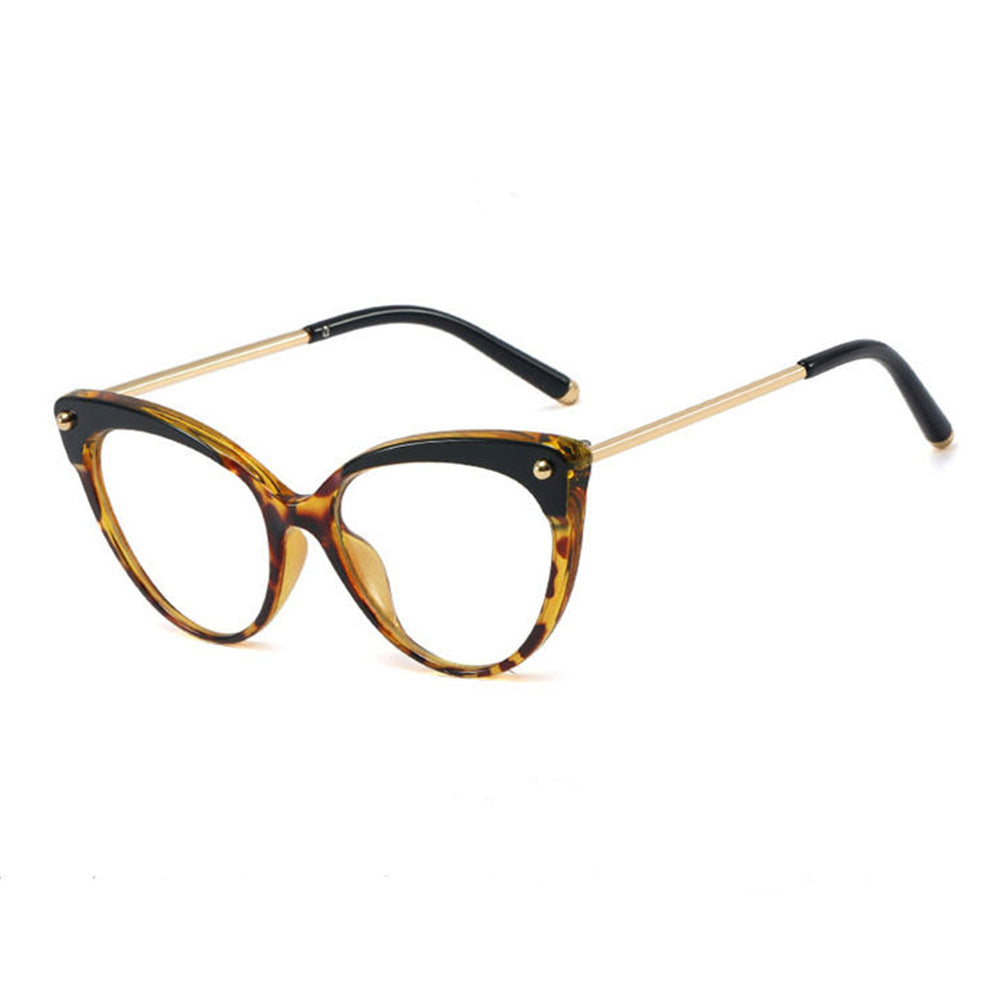 Techsuit Women's Computer Glasses F93308, Anti-Blue Light, Black and Gold