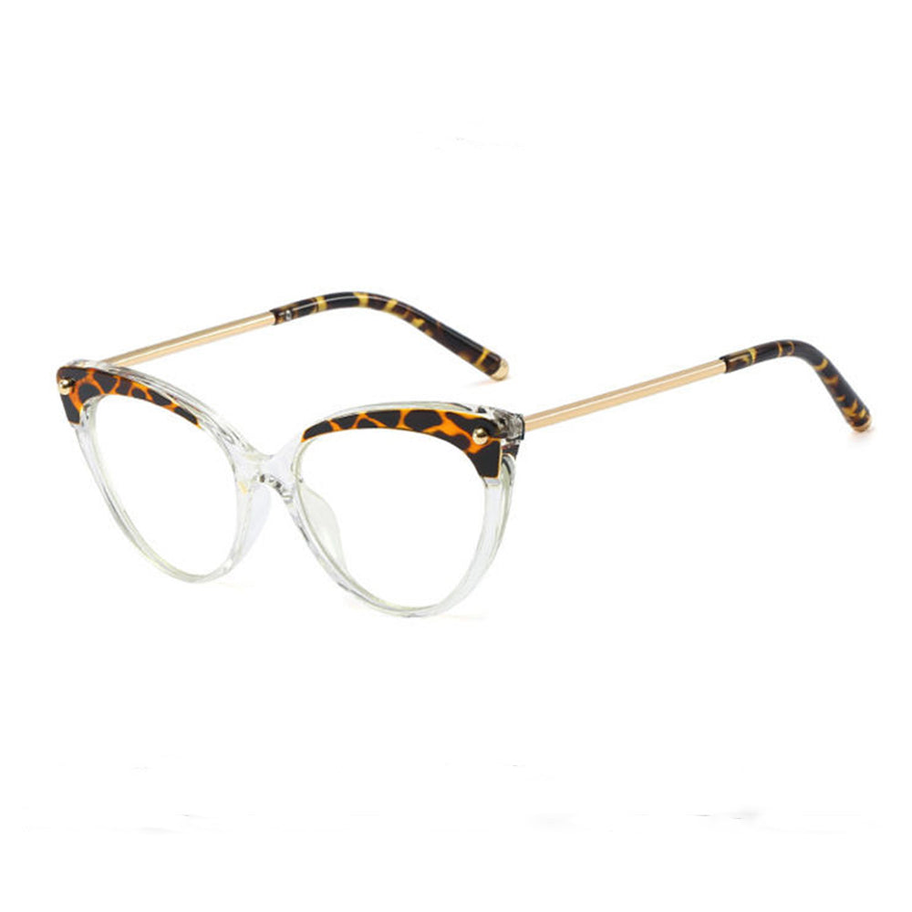 Techsuit Women's Computer Glasses F93308, Anti-Blue Light, Black Gold Transparent
