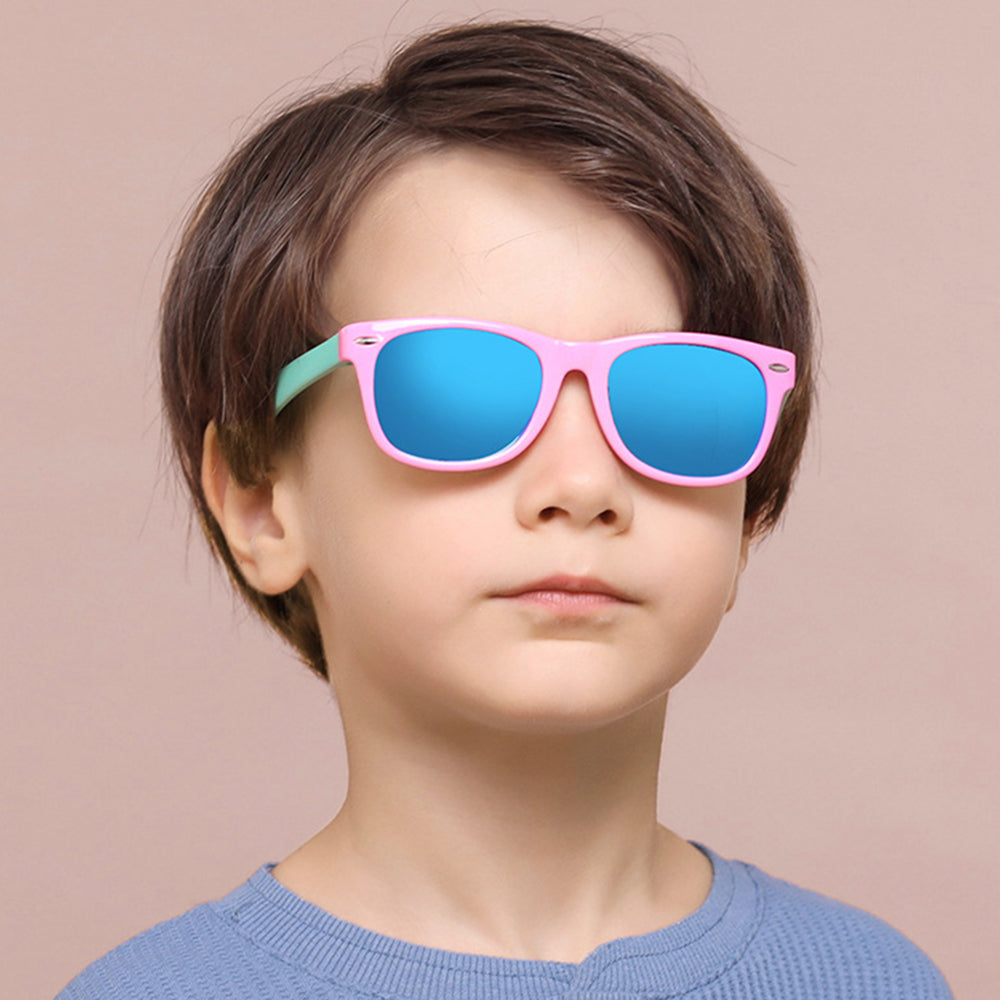 Techsuit D802 Kids Sunglasses, Polarized, UV Protection, Yellow Pink