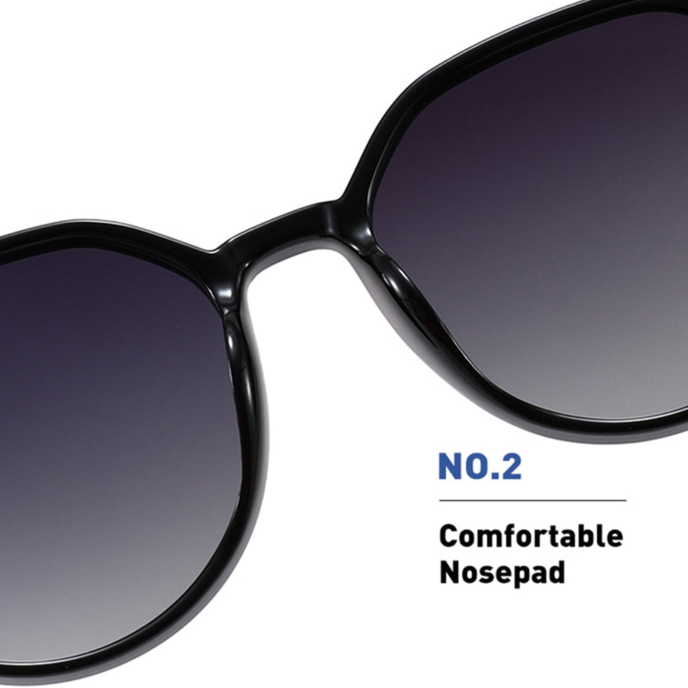 Techsuit 2203 Women's Sunglasses, Polarized, UV Protection, Black Gray