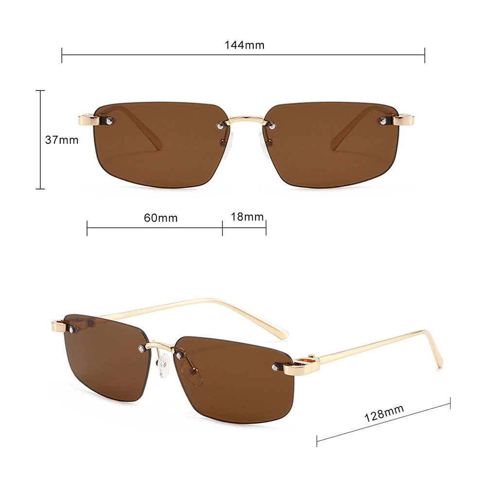 Unisex Techsuit S098 Sunglasses, Gold Light Brown
