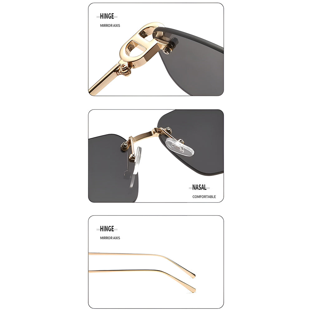 Unisex Techsuit S098 Sunglasses, Gold Pink