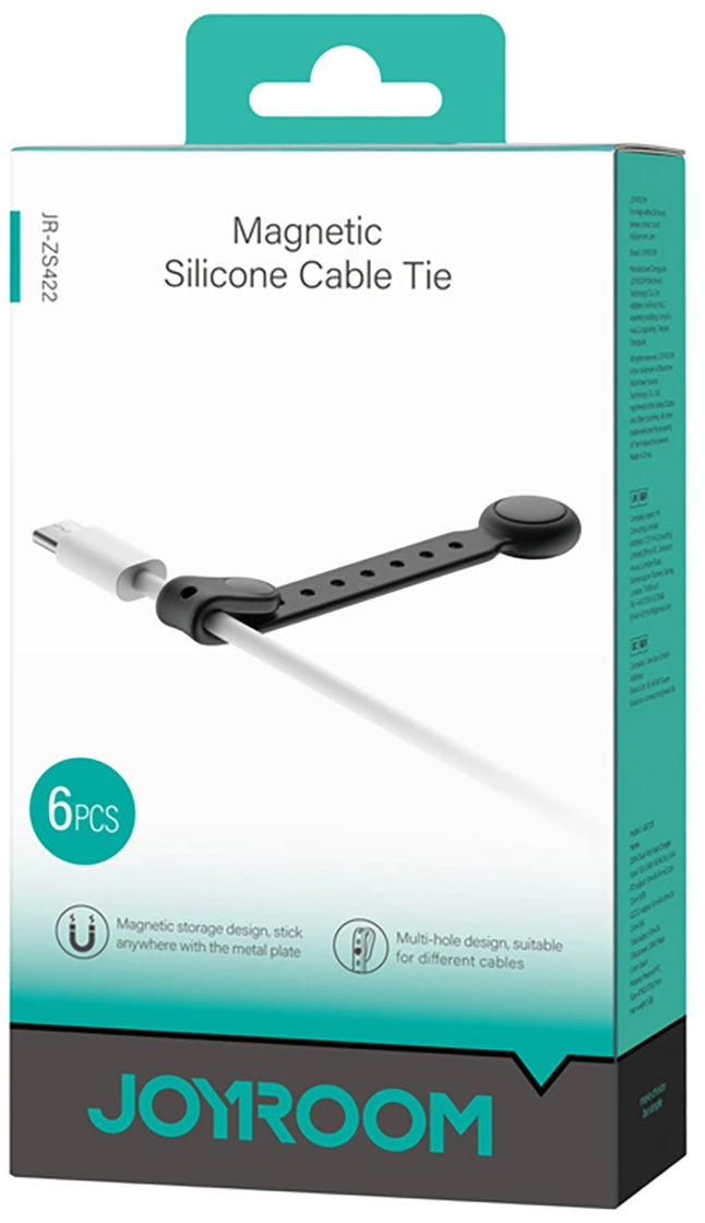 Joyroom JR-ZS422 Cable Organizer, Magnetic, Set of 6 Pieces, Black