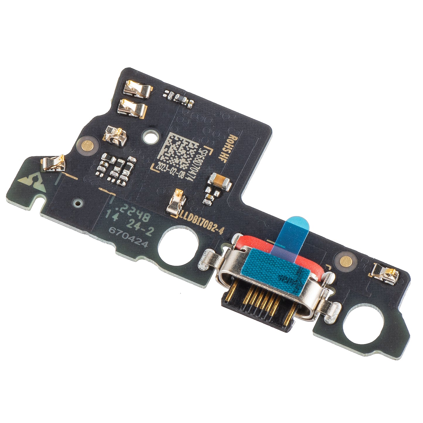 Motorola Moto E13 Microphone Charging Connector Board, Service Pack 5P68C22348