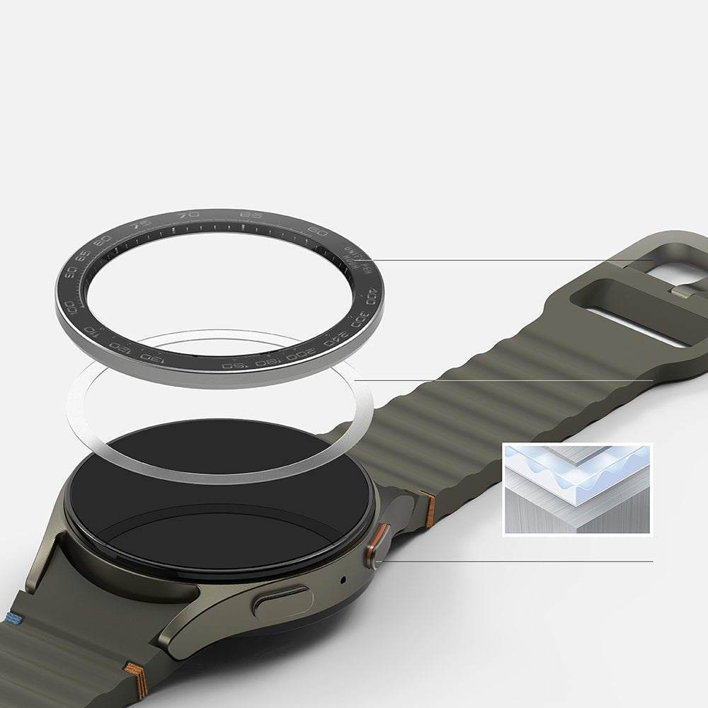 Ringke Premium Styling Protection Frame for Samsung Galaxy Watch7 44mm, Model 1, Black