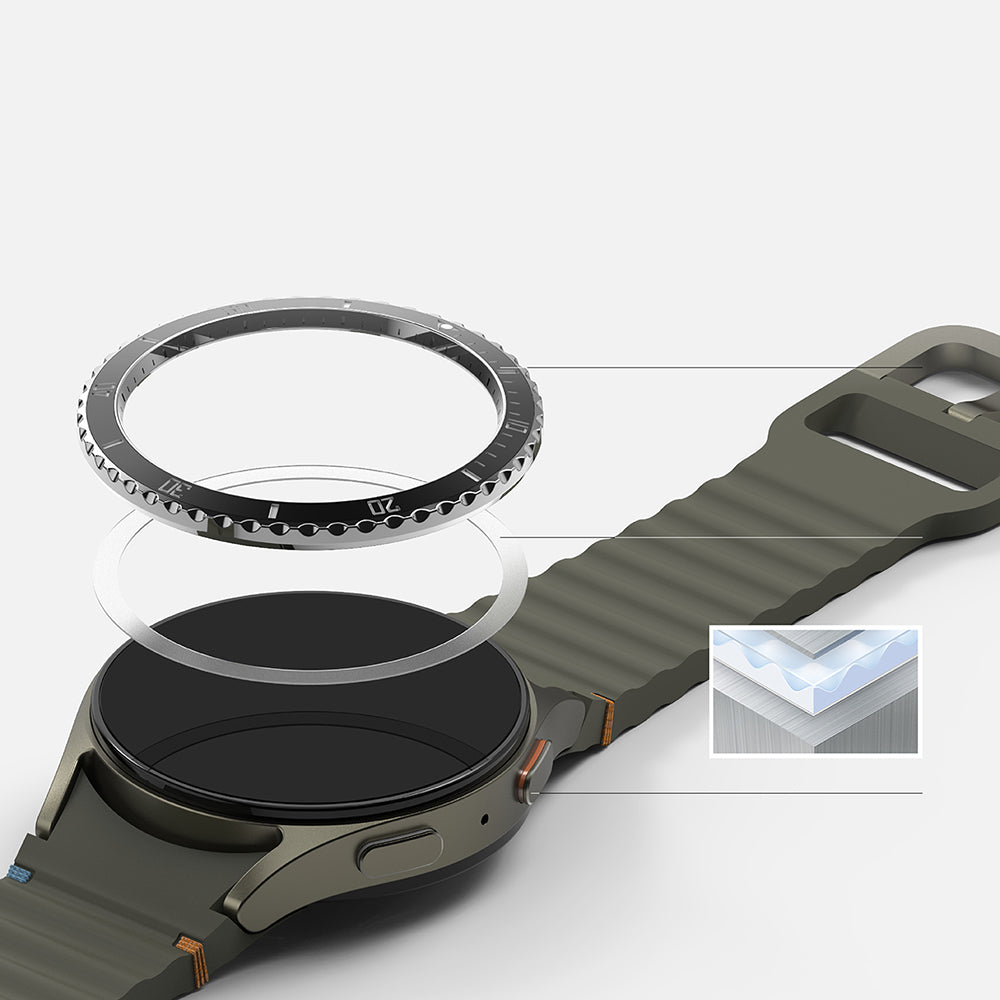 Ringke Premium Styling Protection Frame for Samsung Galaxy Watch7 44mm, Model 4, Black