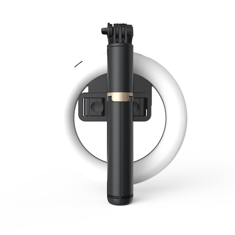 Selfie Stick Bluetooth Techsuit Q07 Ring Light, Universal, Black
