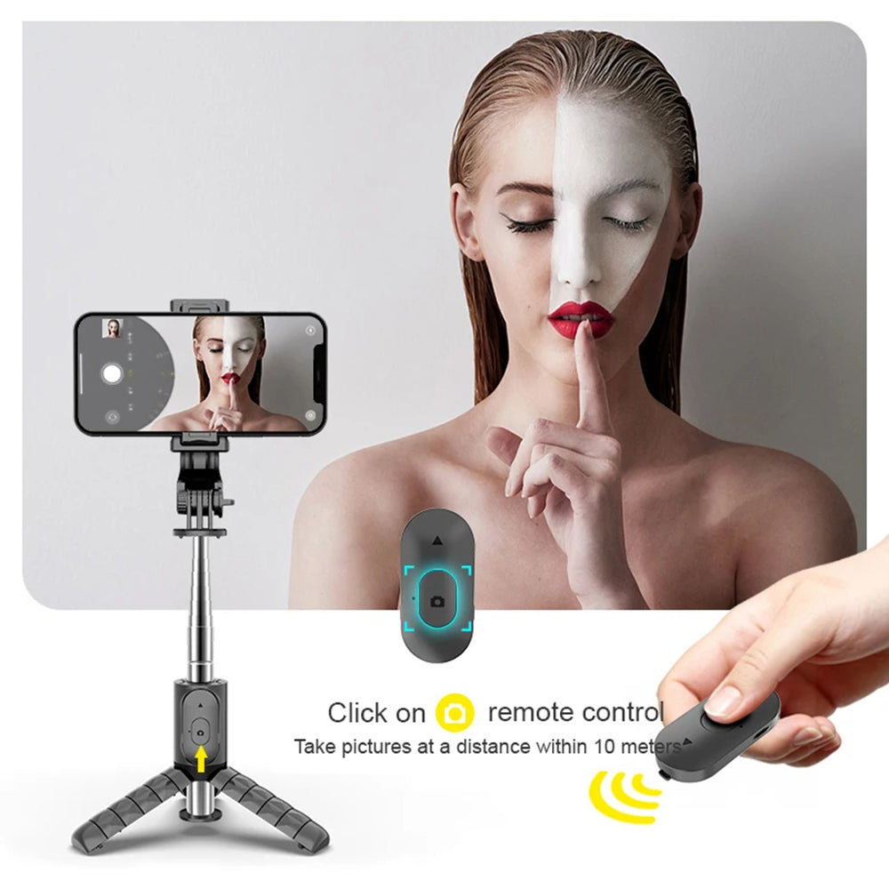 Selfie Stick Bluetooth Techsuit Q11s, Universal, Black
