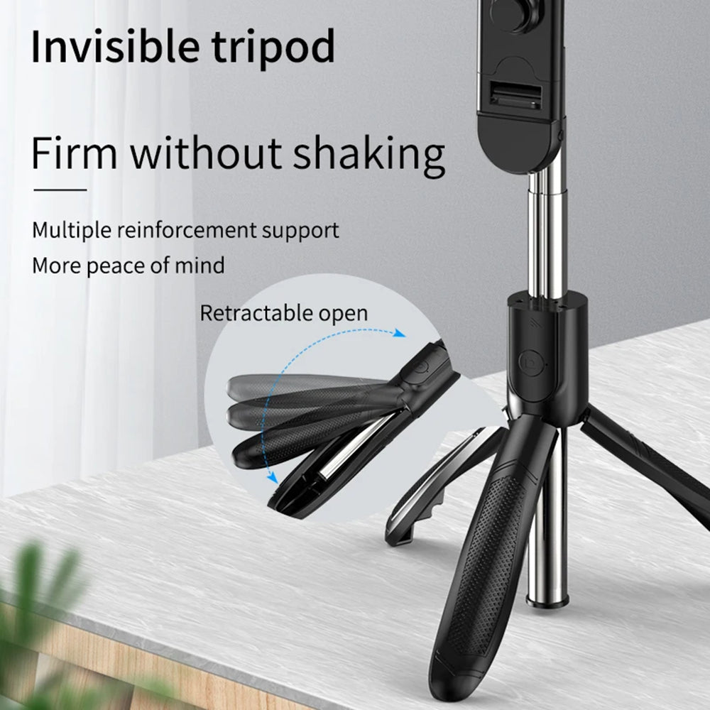 Selfie Stick Bluetooth Techsuit S01-S, Universal, Black