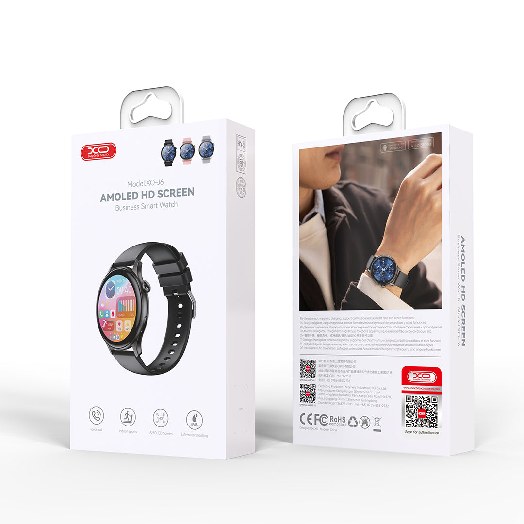 XO Design J6 Smartwatch, Black