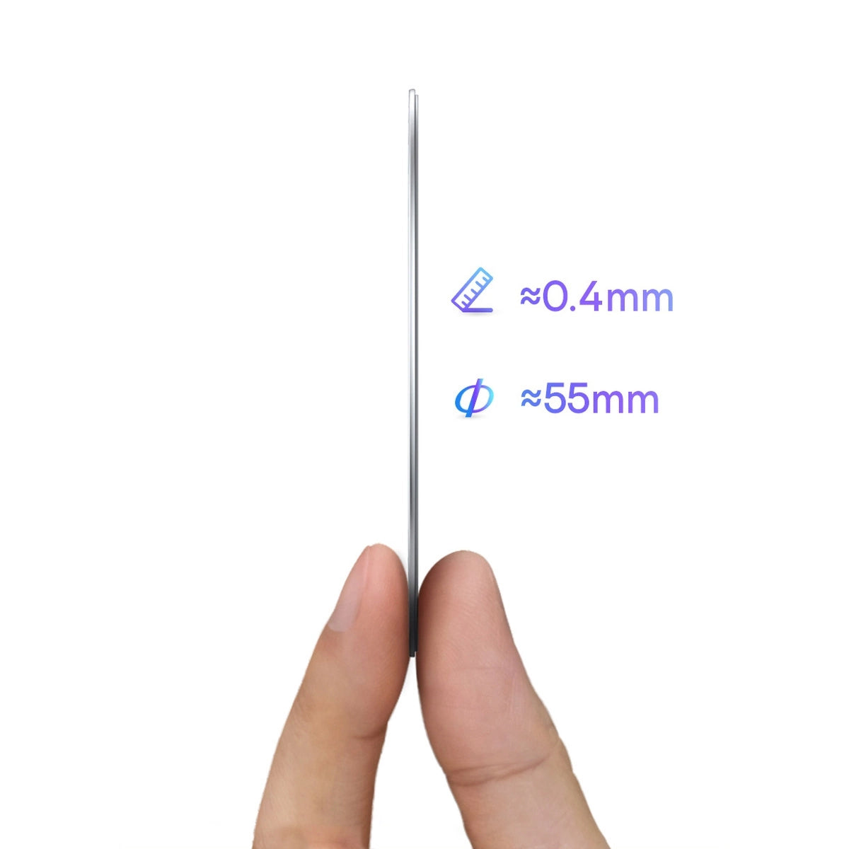 Baseus Halo Metallic Sticker, Set of 2 pieces, Silver PCCH000012