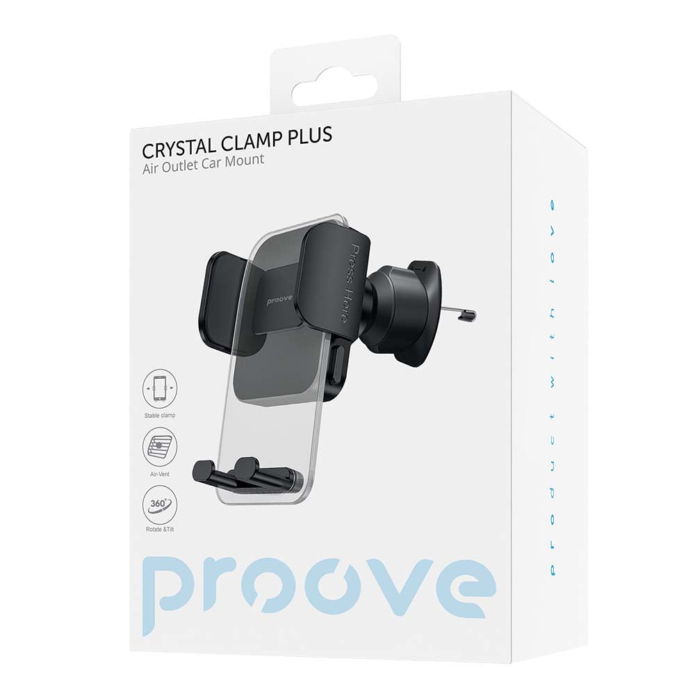 Proove Crystal Clamp Plus Auto Holder, 4.7inch - 6.9inch, Black CHCCP0000001