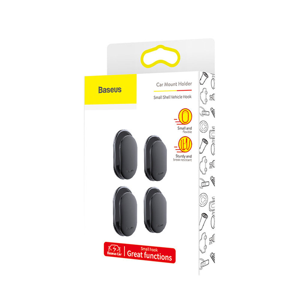 Baseus Small Shell Car Hook Support, Set of 4 Pieces ACGGBK-01