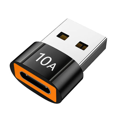 USB-C to USB-A Data and Charging Adapter Techsuit A7 HyperPort, Black Orange