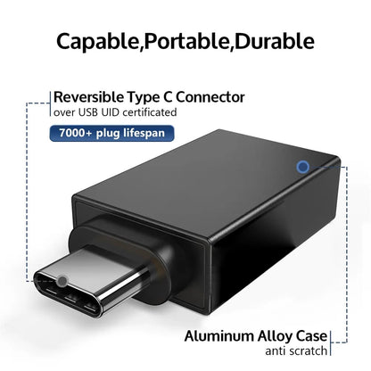 OTG microUSB / USB-C to USB-A Techsuit A13 DuoVoltX Adapter, Gray, Set of 2 Pieces