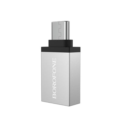 OTG USB-A - USB-C Adapter Borofone BV3, Silver