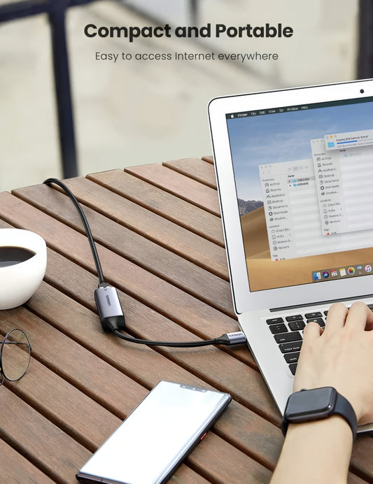 UGREEN CM209 Network Card, RJ45, USB, Gray