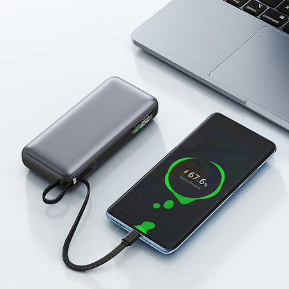 Acefast M22 External Battery, 20000mAh, 130W, QC + PD, 1 x USB-A - 2 x USB-C, Black