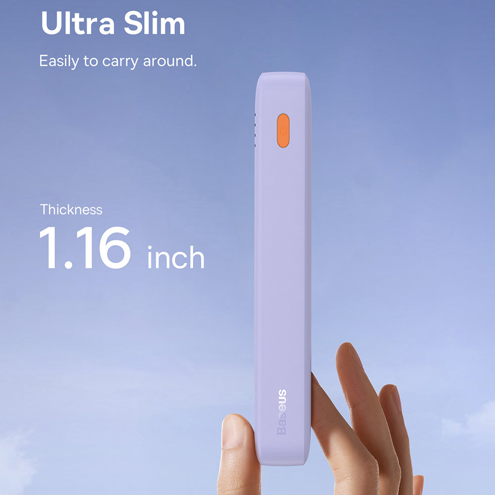 Baseus Airpow External Battery, 20000mAh, 20W, QC + PD, 1 x USB-A - 1 x USB-C, Purple P10022804513-00