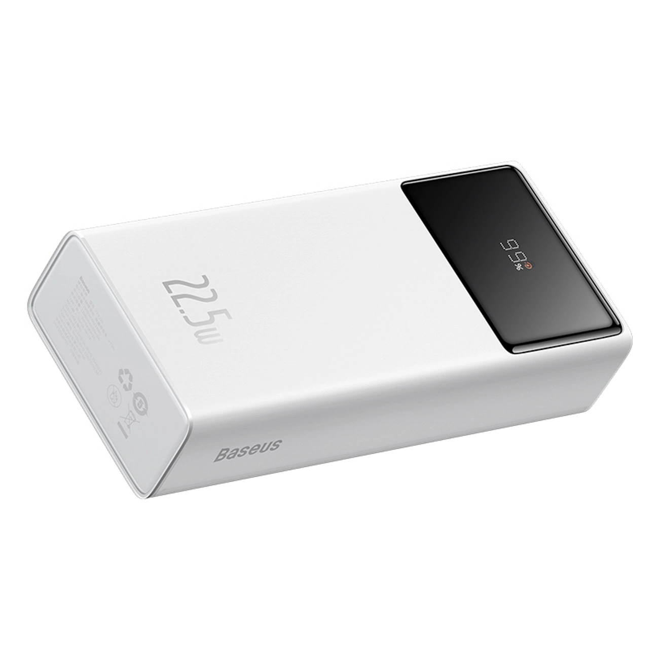 Baseus EnerFill FP41 External Battery, 30000mAh, 22.5W, QC + PD, 1 x USB-C - 2 x USB-A, White E0027K01