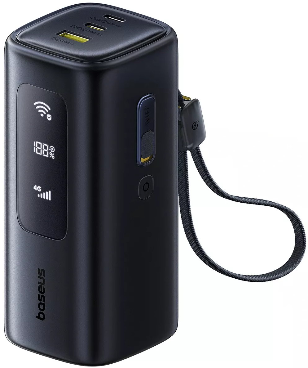 Baseus EnerGeek GX11 External Battery, 20000mAh, 67W, QC + PD, 1 x USB-A - 2 x USB-C, Black E0025701
