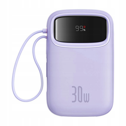 External Battery Baseus Qpow2, 10000mAh, 30W, QC + PD, 1 x USB-A - 3 x USB-C, Purple P10055008513-00