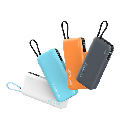 Cuktech LPB200N External Battery, 20000mAh, 45W, QC + PD, 1 x USB-A - 2 x USB-C, White CUKP200NGLLG