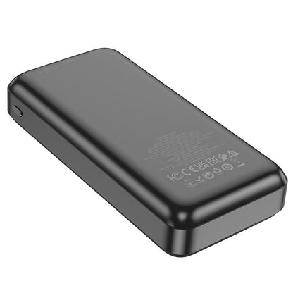 HOCO J101A External Battery, 20000mAh, 22.5W, QC + PD, 1 x USB-C - 2 x USB-A, Black