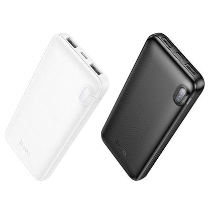 HOCO J128 External Battery, 10000mAh, 10W, 2 x USB-A, White