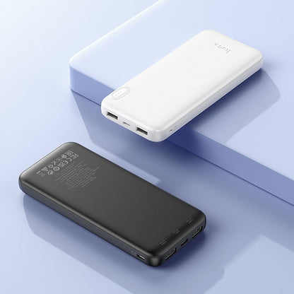 HOCO J128 External Battery, 10000mAh, 10W, 2 x USB-A, White