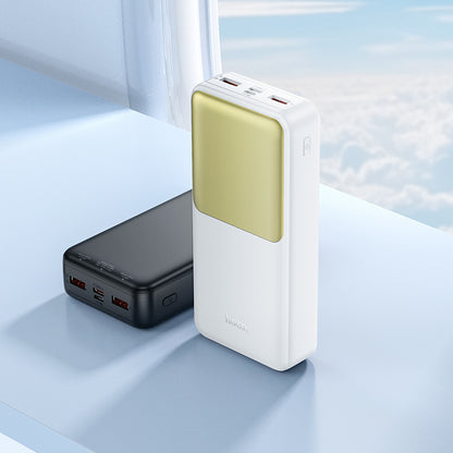 HOCO J136A External Battery, 20000mAh, 22.5W, QC + PD, 1 x USB-C - 2 x USB-A, Black