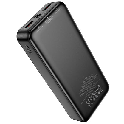 HOCO J136A External Battery, 20000mAh, 22.5W, QC + PD, 1 x USB-C - 2 x USB-A, Black