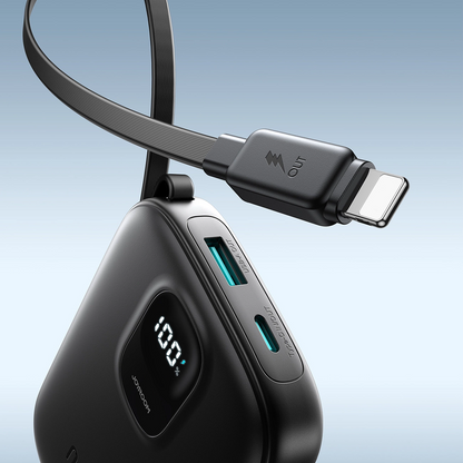 Joyroom JR-PBF18 External Battery, 10000mAh, 22.5W, QC + PD, 1 x Lightning - 1 x USB-A - 1 x USB-C, Black