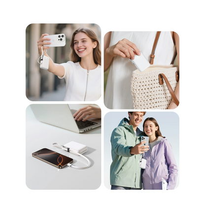 Joyroom JR-PBF27 Pro External Battery, 10000mAh, 30W, QC + PD, 1 x Lightning - 2 x USB-C, White