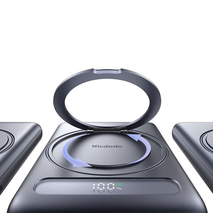 McDodo MC-8361 Meta Wireless External Battery, 5000mAh, 20W, PD + FQI, 1 x QI - 1 x USB-C, Gray