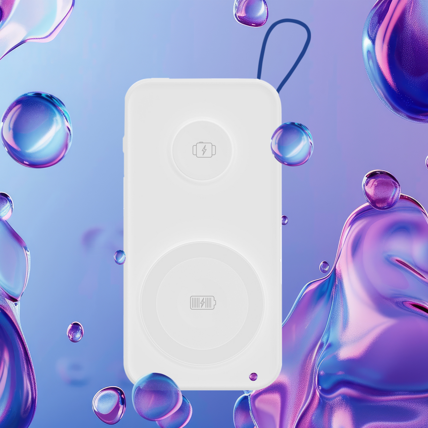 3MK PastelUp Wireless External Battery, 10000mAh, 22.5W, QC + PD + FQI, 1 x USB-A - 1 x USB-C - 2 x QI, White