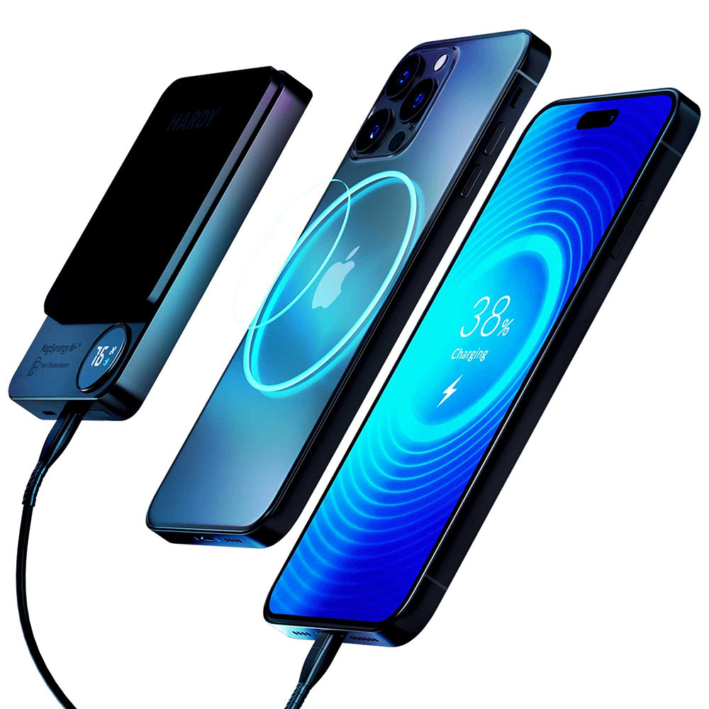 Wireless External Battery 3MK MagSynergy Ni+, 5000mAh, 22.5W, PD + FQI, 1 x QI - 1 x USB-C, Black