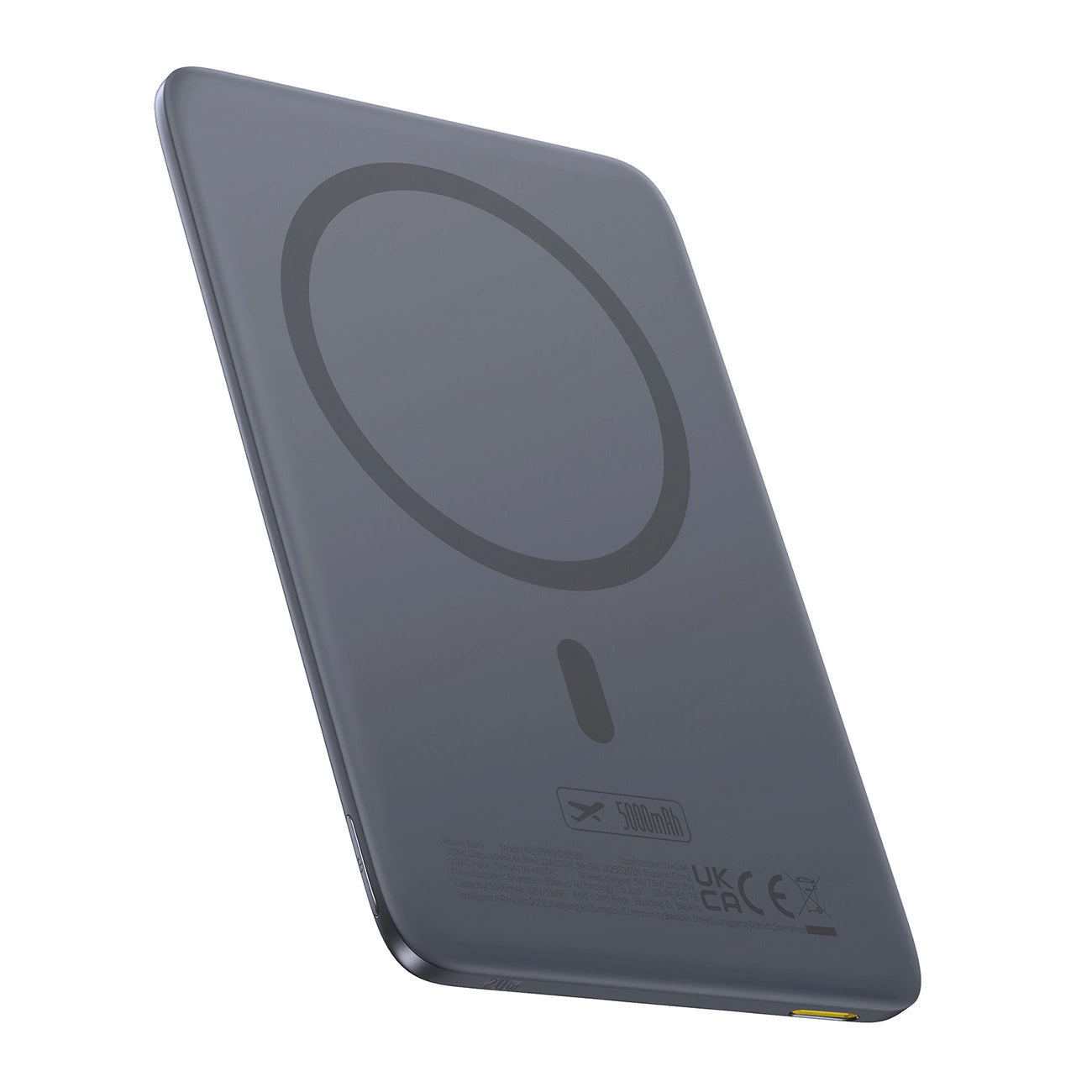 Baseus PicoGo AM41 External Wireless Battery, 5000mAh, 20W, PD + FQI, 1 x QI - 1 x USB-C, Gray P1007680C813-00