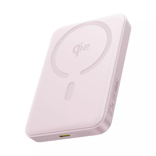 Baseus Enerfill FM12 Wireless External Battery, 10000mAh, 22.5W, PD + FQI, 1 x QI - 1 x USB-C, Pink E0028502