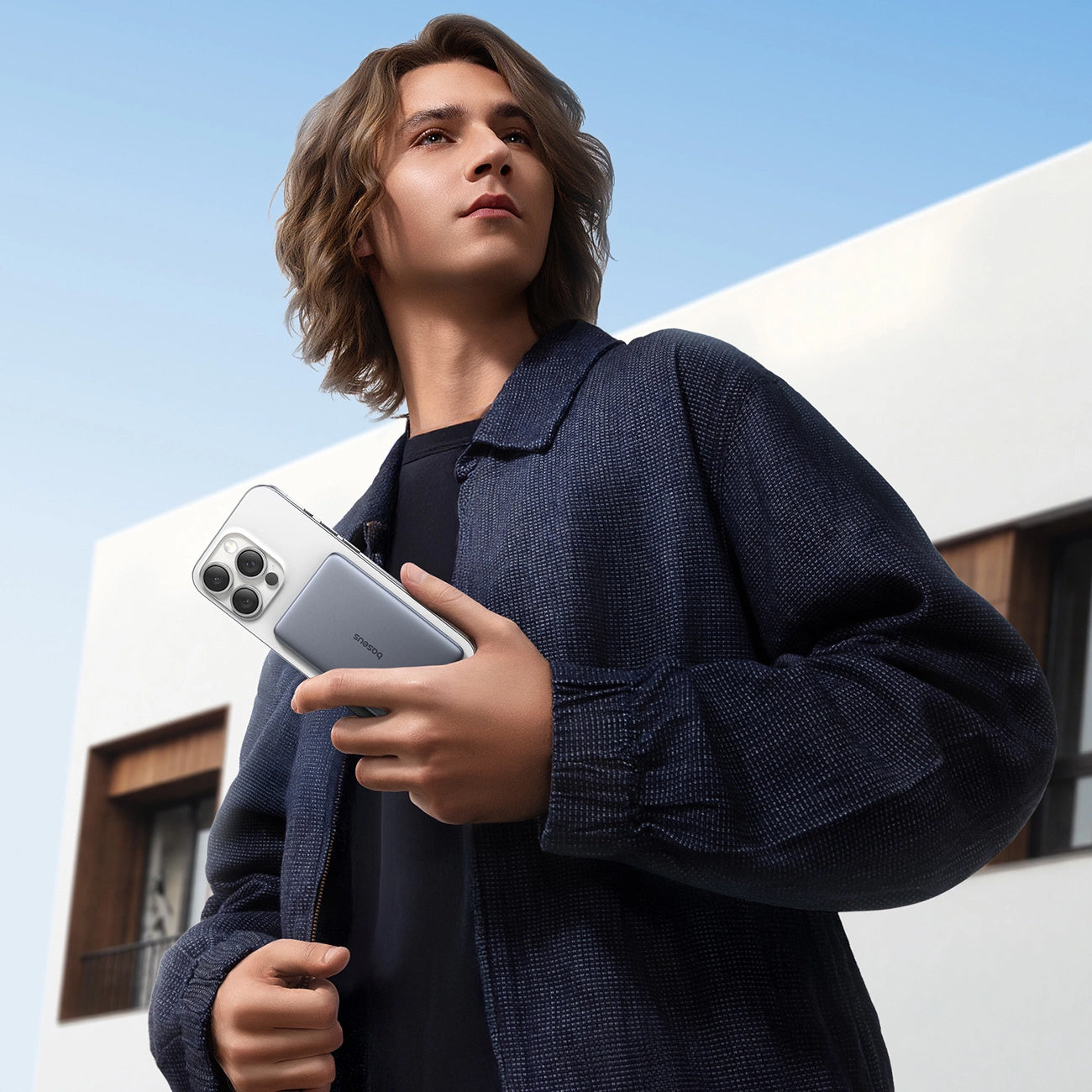 Baseus PicoGo AM41 External Wireless Battery, 5000mAh, 20W, PD + FQI, 1 x QI - 1 x USB-C, Gray P1007680C813-00