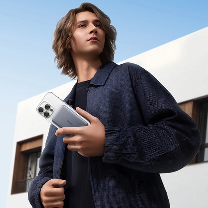 Baseus PicoGo AM41 External Wireless Battery, 5000mAh, 20W, PD + FQI, 1 x QI - 1 x USB-C, Gray P1007680C813-00